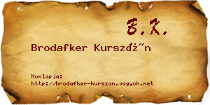 Brodafker Kurszán névjegykártya